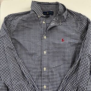 Ralph Lauren Girls Blue and White Gingham Shirt